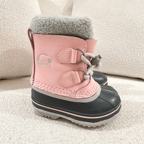 Sorel Toddler Girls Yoot PAC Waterproof Snow Boots Pjnk Gray sz 6 - Picture 1 of 7